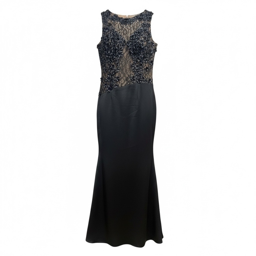 Jovani prom red carpet backless Black Lace Evening Gown size 10 NWOT